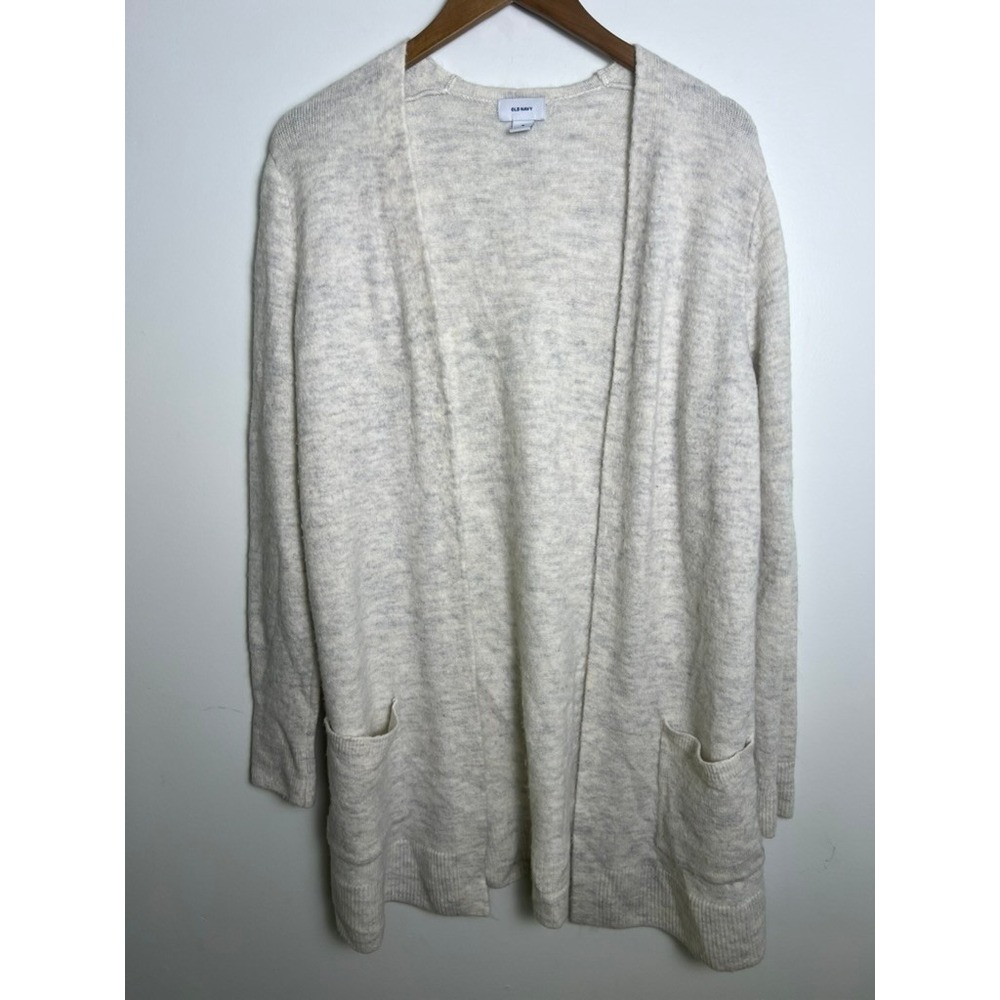 Old Navy Wm Med Open Front Marled Knit Cardigan Sweater Pockets Minimalist Basic